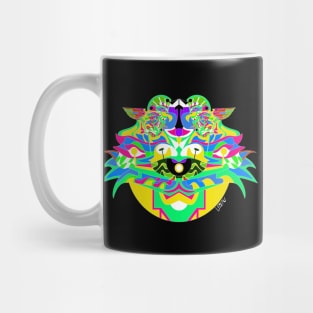 ufo sphinx ship in ecopop in totonac mexican partterns art Mug